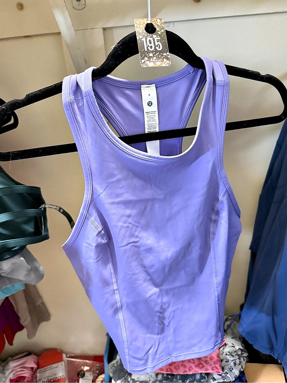 195- lululemon Nulux Cropped Run Tank Racerback Tank Purple Size 6 NWT
